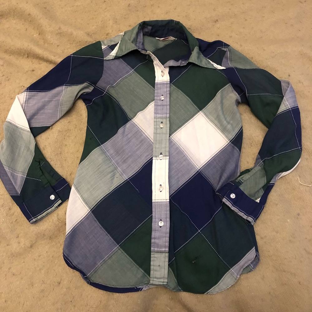Vintage Wrangler button-up, argyle